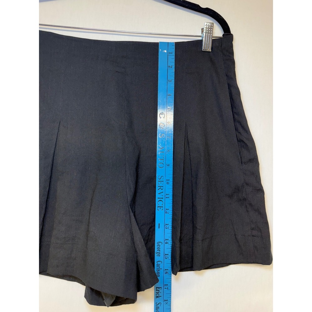 Vince Black Pleated Linen Blend Shorts High Rise Side Zip Size 12 V756221199 - Picture 8 of 10
